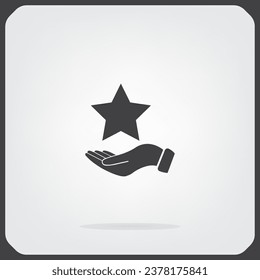hand and star vector icon