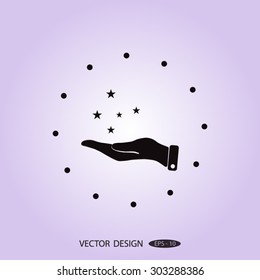 hand and star vector icon