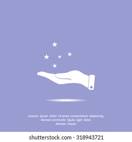hand and star vector icon