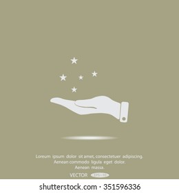 hand and star vector icon