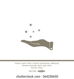 hand and star vector icon