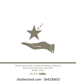 hand and star vector icon