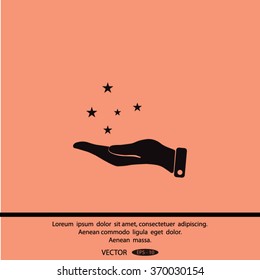 hand and star vector icon