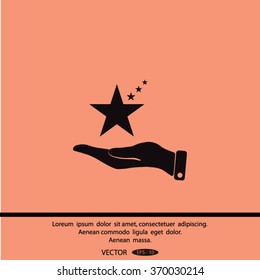hand and star vector icon
