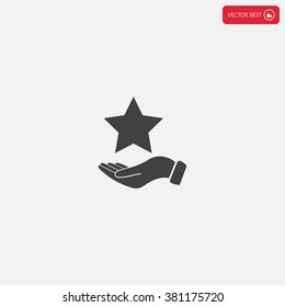 hand and star vector icon
