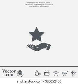 hand and star vector icon
