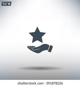 hand and star vector icon