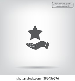 Hand And Star Vector Icon