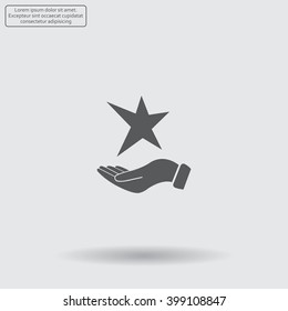 hand and star vector icon
