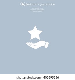 hand and star vector icon