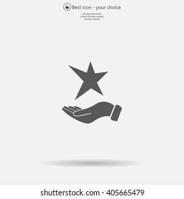hand and star vector icon