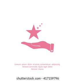 hand and star vector icon