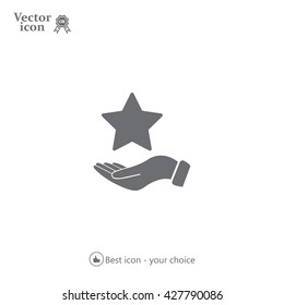 hand and star vector icon