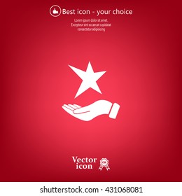 hand and star vector icon