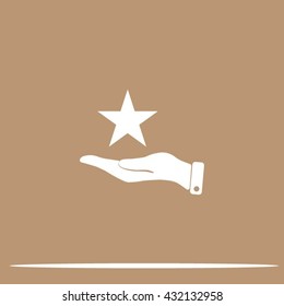 hand and star vector icon