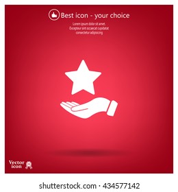 hand and star vector icon