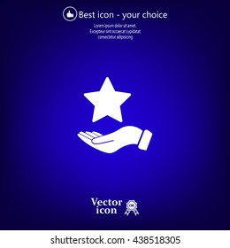hand and star vector icon