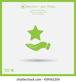 hand and star vector icon
