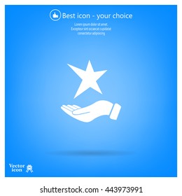 hand and star vector icon