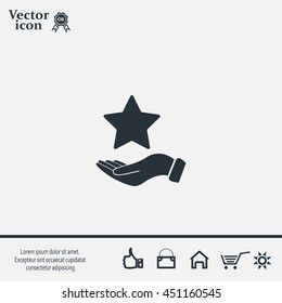hand and star vector icon