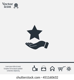 hand and star vector icon