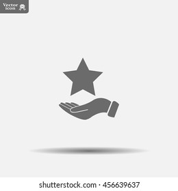 hand and star vector icon