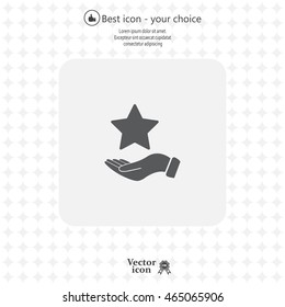hand and star vector icon