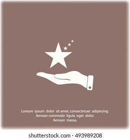 hand and star vector icon