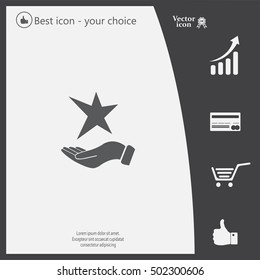 hand and star vector icon