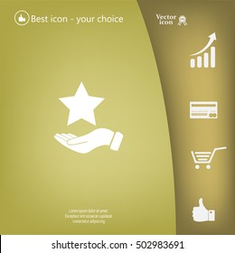 hand and star vector icon