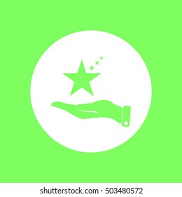 hand and star vector icon