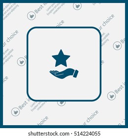 hand and star vector icon