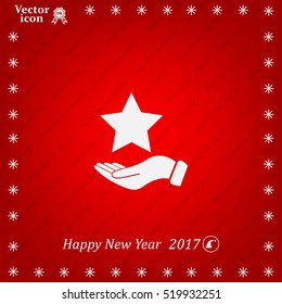 hand and star vector icon