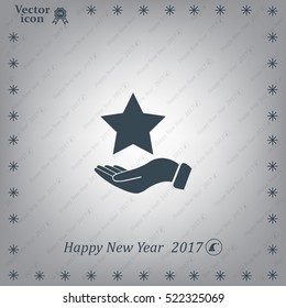 Hand And Star Vector Icon