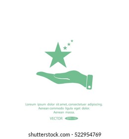 hand and star vector icon