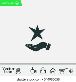 hand and star vector icon