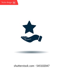 Hand And Star Vector Icon