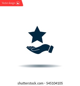 hand and star vector icon