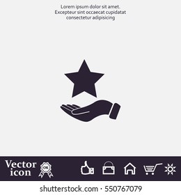 hand and star vector icon