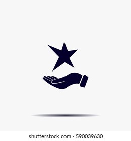 hand and star vector icon