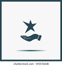 hand and star vector icon