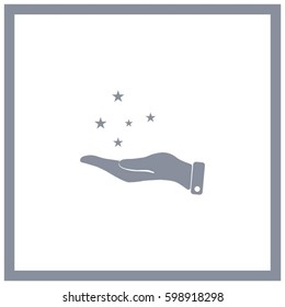 hand and star vector icon