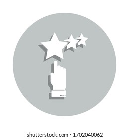 hand, stars, loyalty badge icon. Simple glyph, flat vector of Business icons for ui and ux, website or mobile application