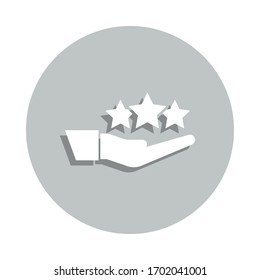 hand, stars, responsibility badge icon. Simple glyph, flat vector of Business icons for ui and ux, website or mobile application