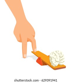 Hand stepping on trampoline to impulse brain