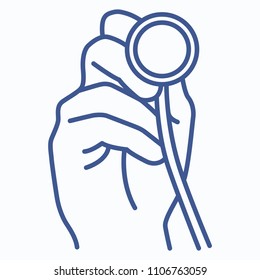 Hand With Stethoscope Icon