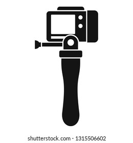 Hand stick camera icon. Simple illustration of hand stick camera vector icon for web design isolated on white background