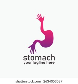 hand and stomach logo concept, traditional healthy logo vector