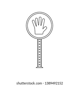 Hand stop colored icon. Element of road signs and junctions for mobile concept and web apps icon. Outline, thin line icon for website design and development, app development