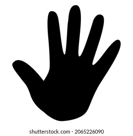 Hand stop gesture. Black gesture stop. Rote Hand Stop. Hand icon on white background